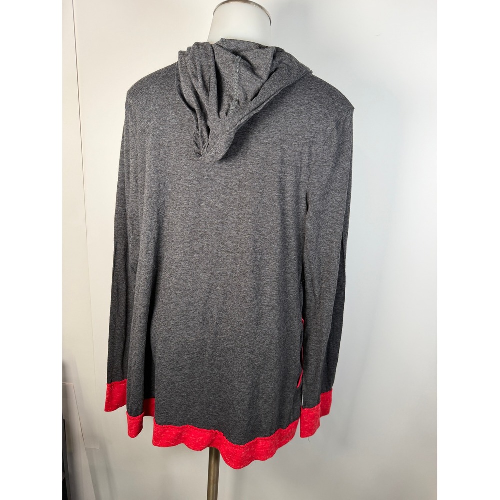 Colosseum Cincinnati Bearcats Womens Large Gray Red Hooded Open Front Cardigan - Picture 4 of 9